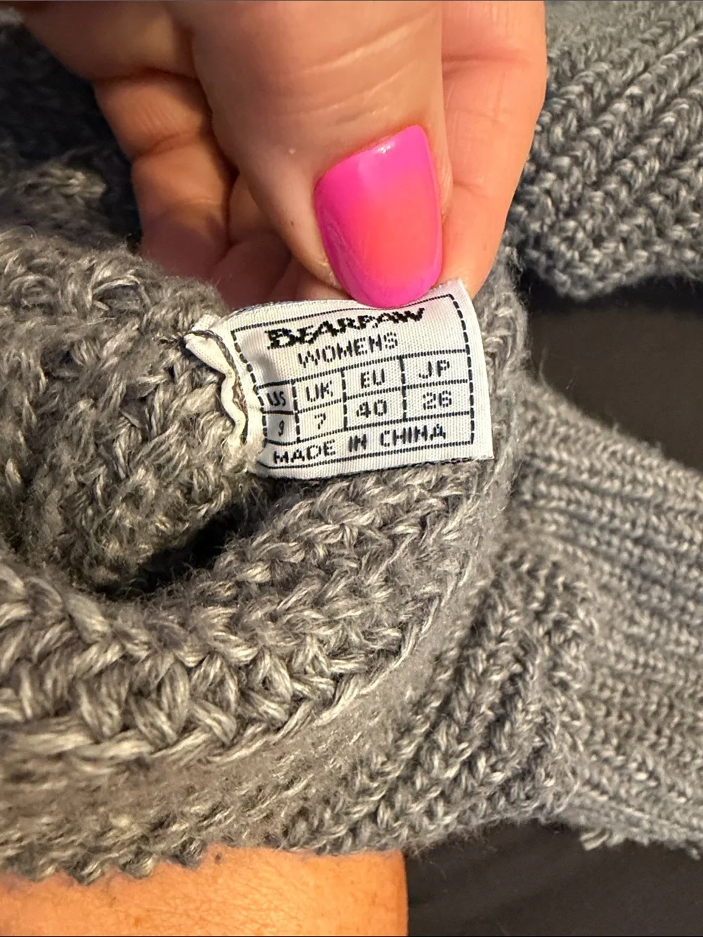 BearPaw Gray Suede Knit sweater Boots size 9